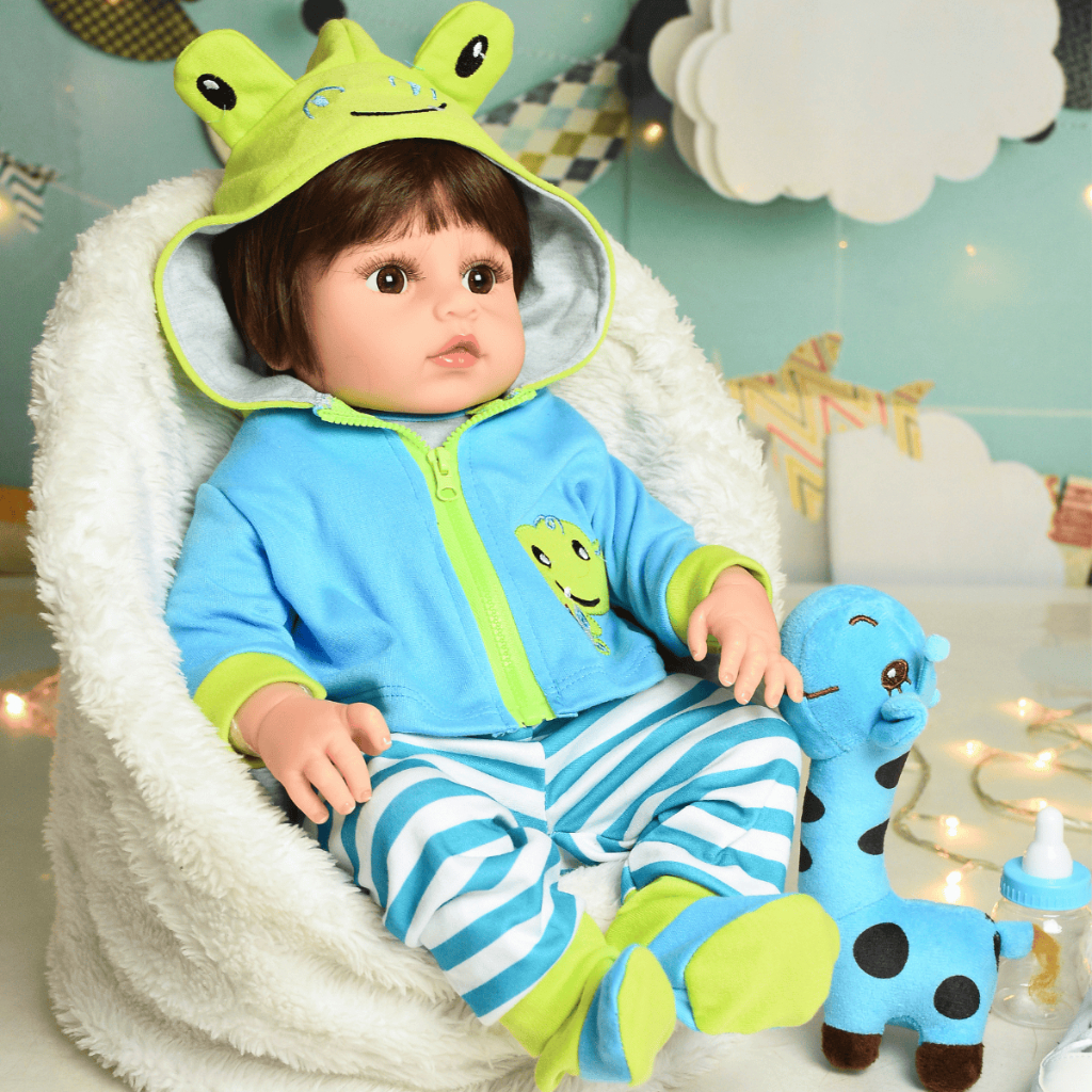 Boneca Bebê Reborn Girafinha Realista Silicone Menina Pode dar Banho