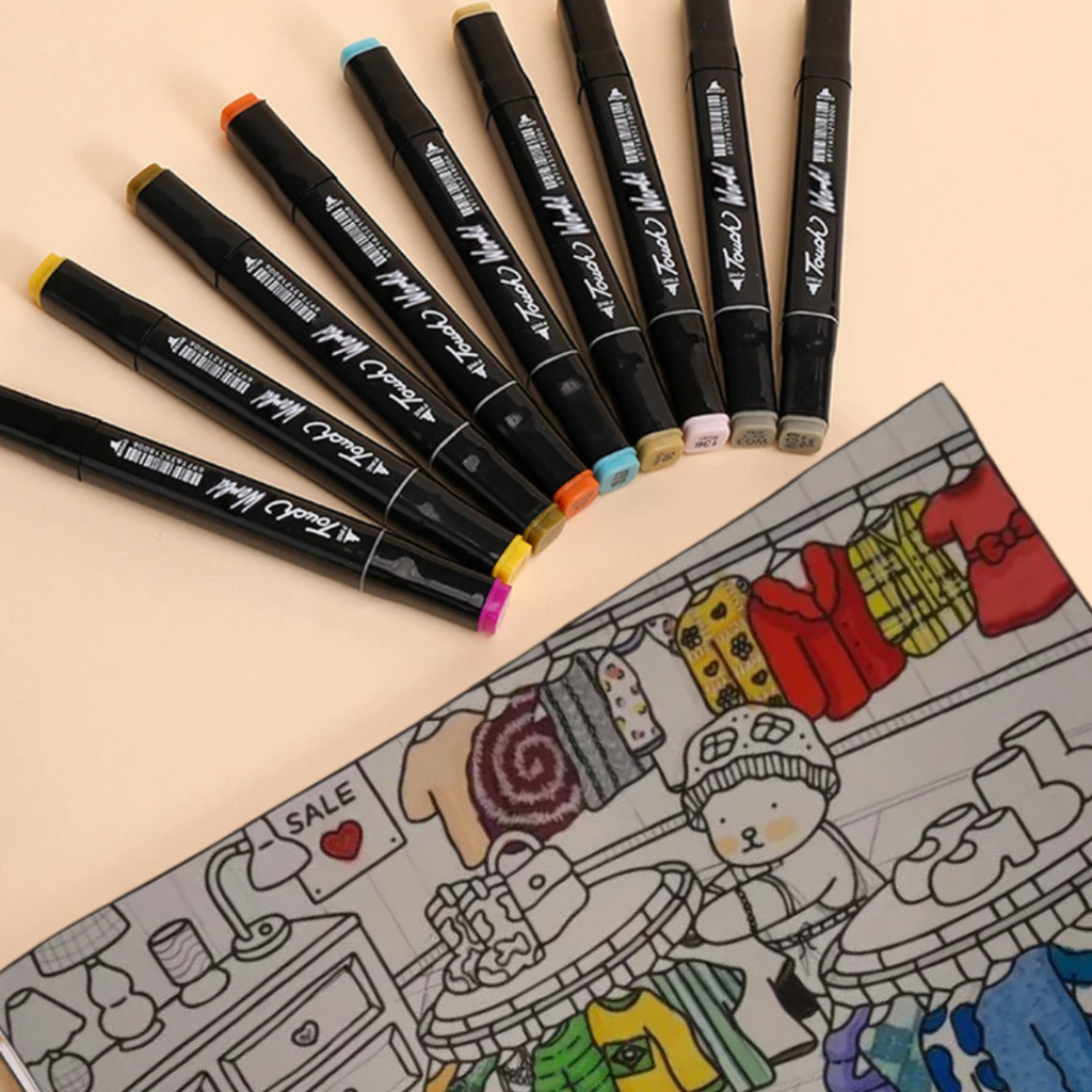 Kit 80 Canetinhas coloridas Ponta Dupla marca texto 80 Cores +