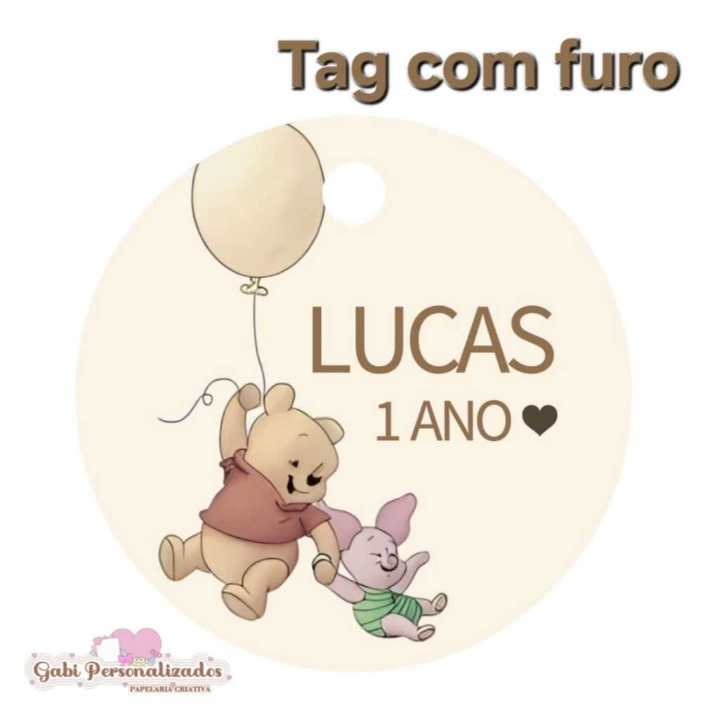 Tag Ursinho Pooh - Com Furo | Shopee Brasil