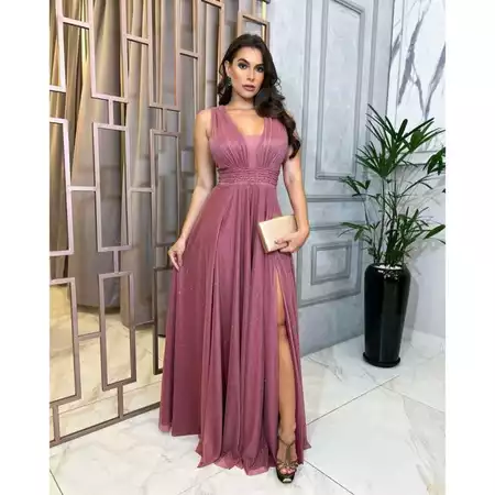 Vestido Festa Livia para madrinhas em malha glitter