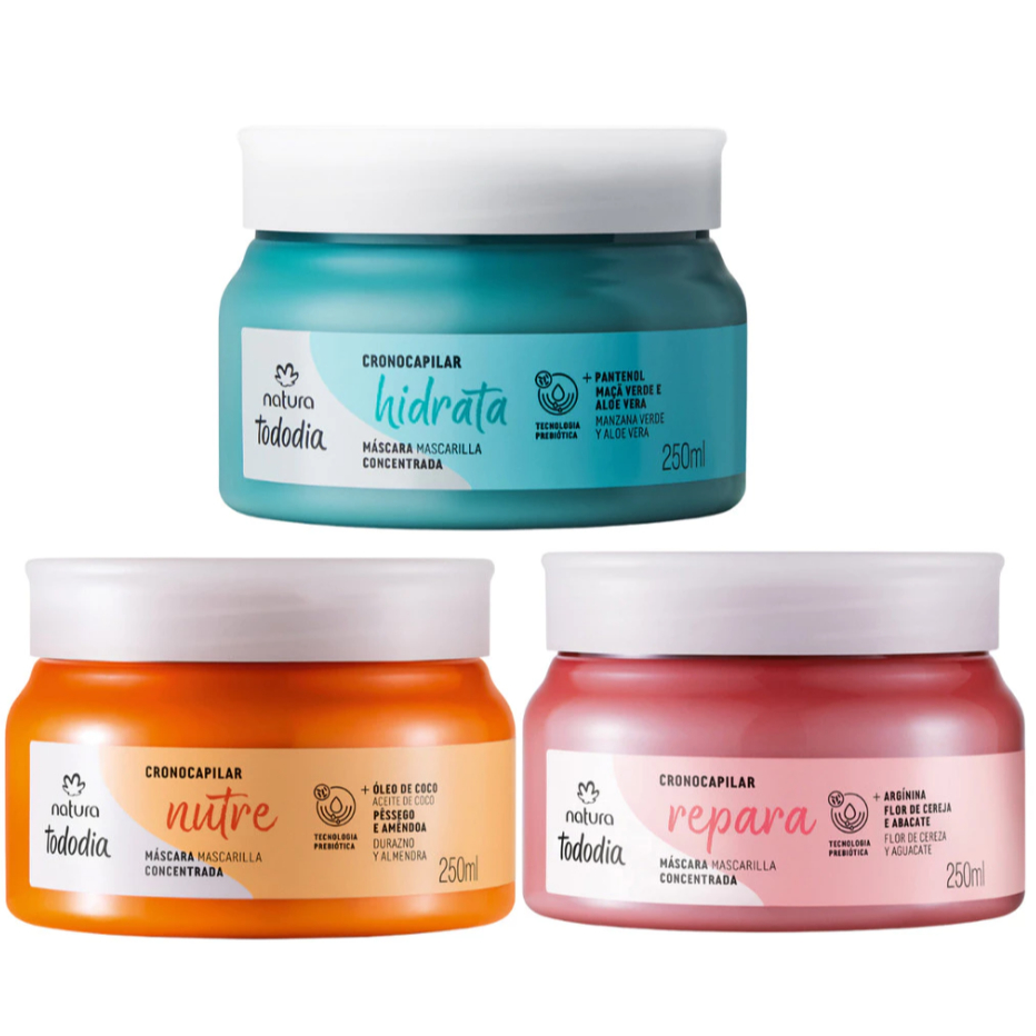 Kit Cronograma Capilar Tododia Natura 250ml (Repara, Hidrata e Nutre ...