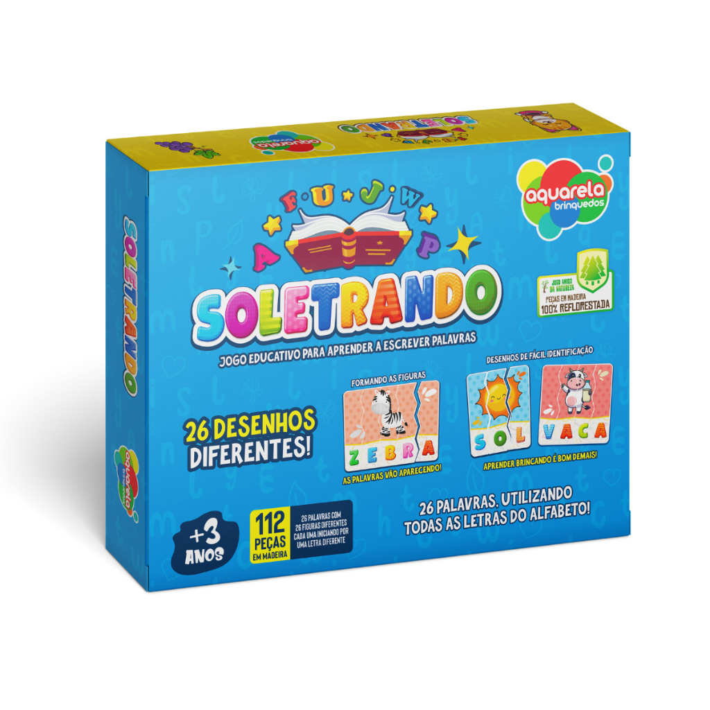 Jogo Educativo - Soletrando - 116 Peças em Madeira | Shopee Brasil