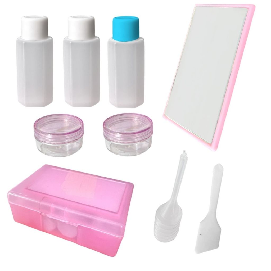 Mini Kit de Viagem: Frascos para Shampoo, Creme, Perfume e Sabonete com ...
