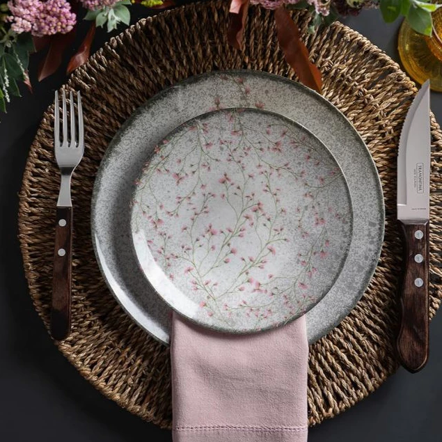 Aparelho de Jantar Tramontina Floralis, Porcelana, 20 Peças