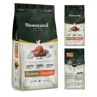 Ração Bionatural Prime Gatos Castrados sabor Salmão 7,5 KG