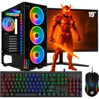 Pc Gamer Completo Desktop I7 10 Geração 5.0Ghz / 32gb Ram Ddr4 / Ssd 480Gb / Monitor 19"