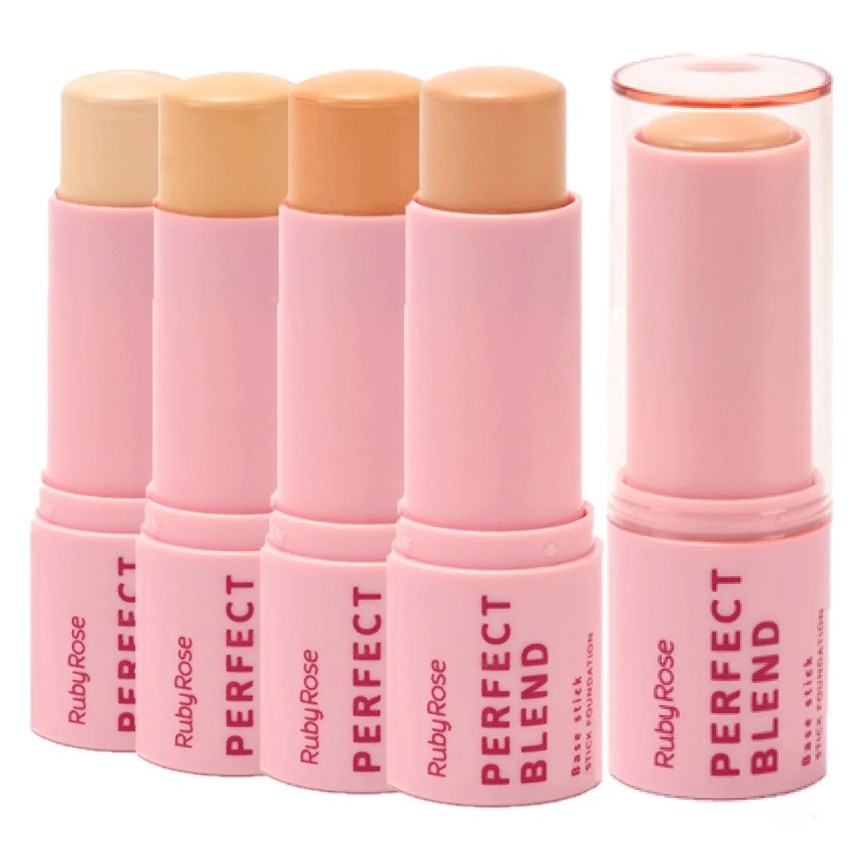Base Stick Perfect Blend Ruby Rose alta cobertura disponível em todos ...