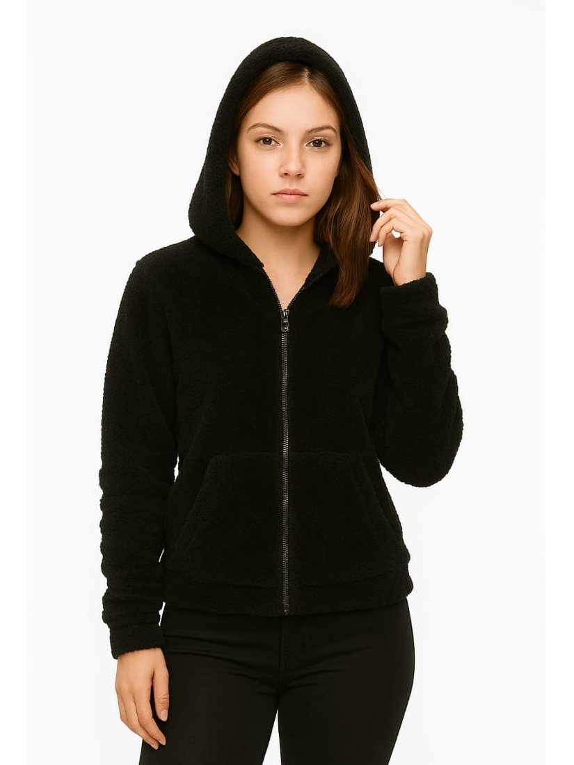 blusa feminina de frio com capuz e ziper pelinhos