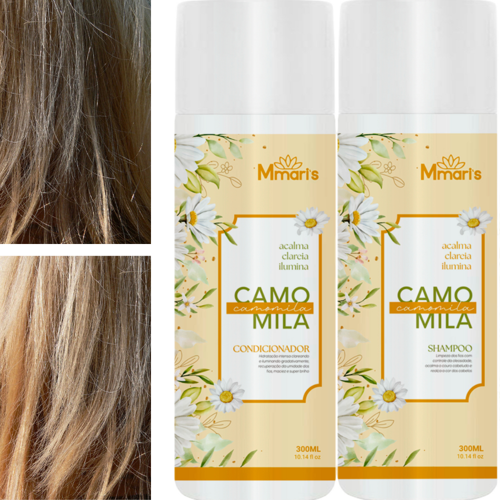 Clareador Capilar Shampoo Condicionador Camomila Clareamento Gradativo ...