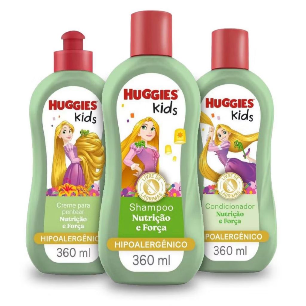 Kit Shampoo, Condicionador e Creme Para Pentear Huggies Kids Nutrição e ...