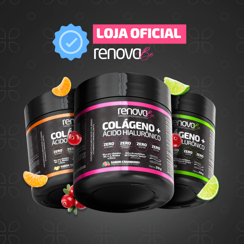 Colágenos com Ácido Hialurônico Haplex Plus Verisol e Biotina - Renova