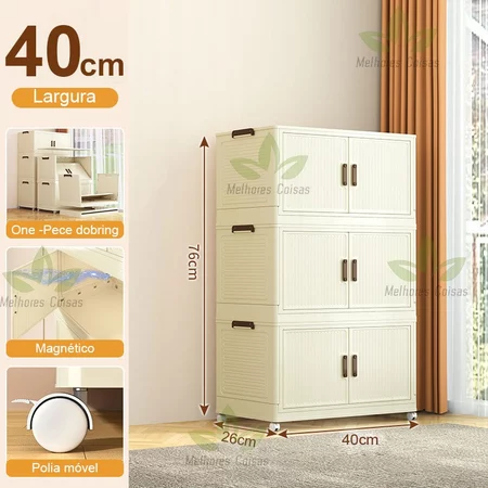 【devolução gratuita】armário multiuso caixas de armazenamento de plástico com tampa, organizador empilhável do armário