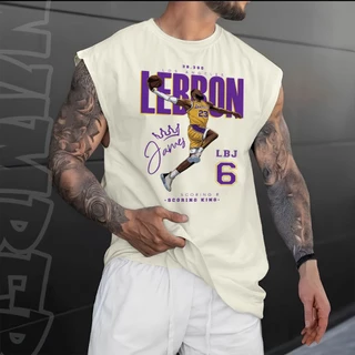 Camiseta regata machao oversized masculino Jogador Lebron de basquete nb James vintage treino Los Angeles Lakers em algo