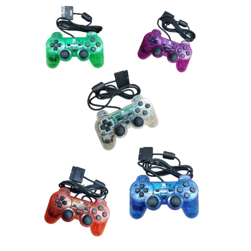 Controle PS2 Transparente Doubleshock 2 Com Fio Analógico - Diversas ...