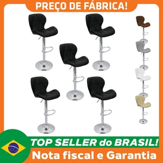 Kit 5 Banquetas Slim Estofada Giratória c/ Regulagem em Oferta na Shopee