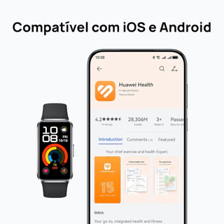 Smartwatch Huawei Band 10 Cuidados De Saúde Academia e Corrida o E 100 Modos De Treinamento Tracker