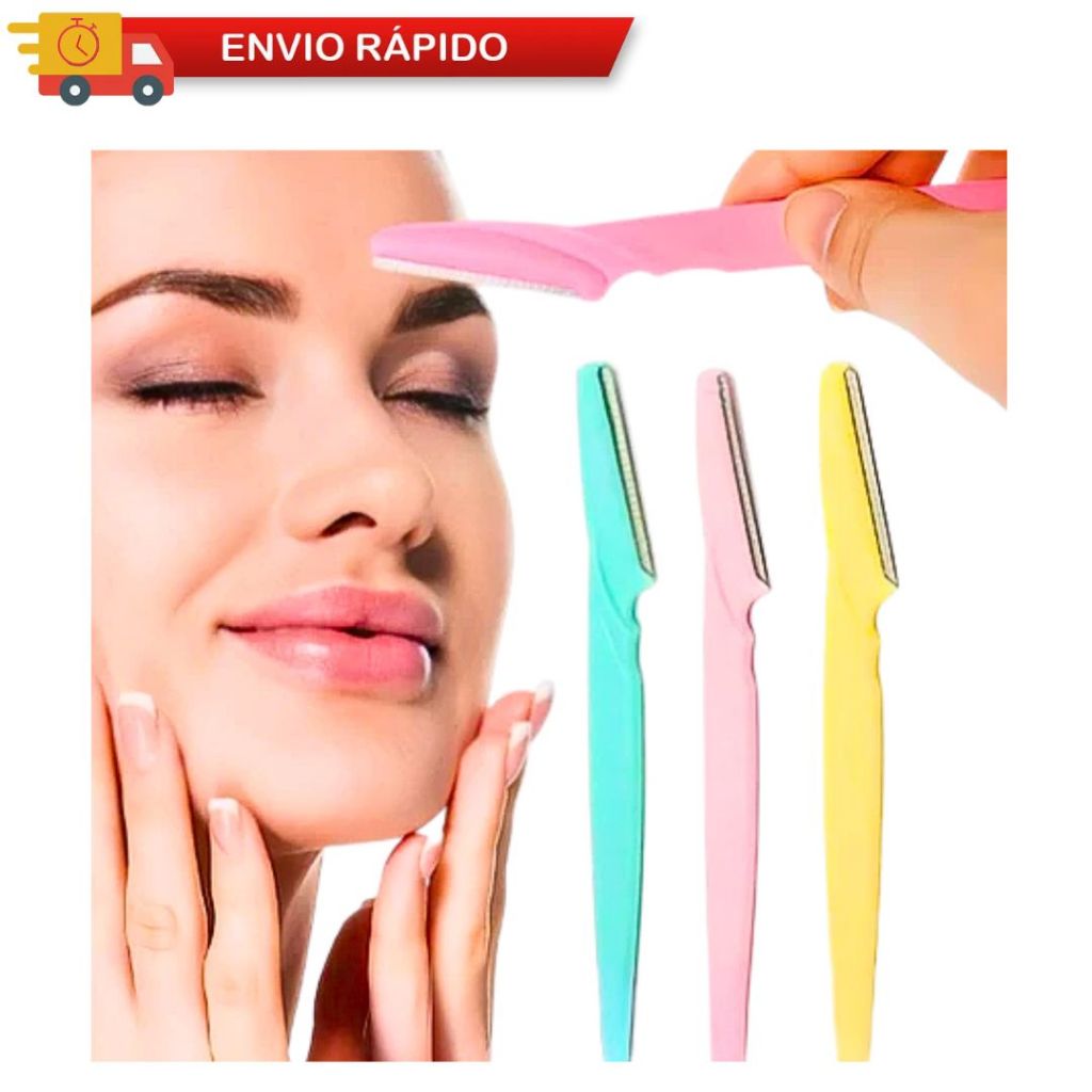 Kit De Laminas Para Aparar Sombrancelhas E Rosto Navalhete Navalha ...
