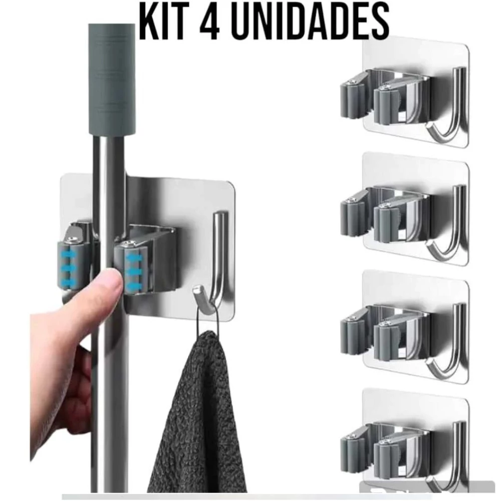Kit 4 Suporte Vassouras Metal