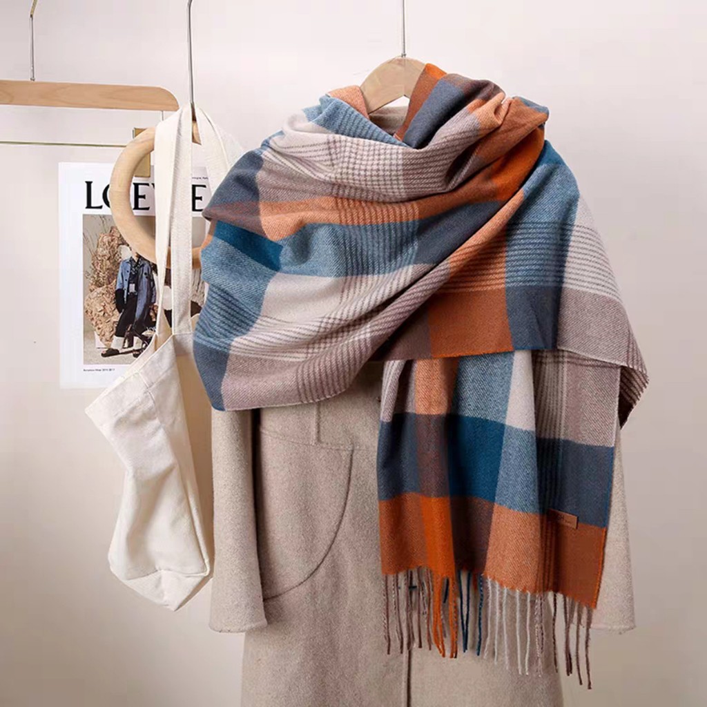 Cachecol Xadrez Lenço Pashimina Echarpe Unissex Para Frio Inverno ...