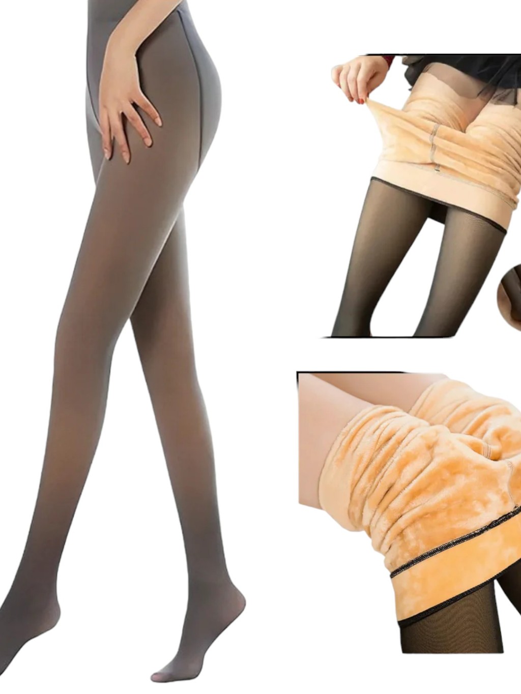 Meia-Calça Térmica do P ao PLUS SIZE Forrada Peluciada Translúcida de Lã Feminina Super Elástica Slim PROMOÇÃO