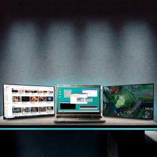Extensor de Tela Dupla 14" para Notebook | Tela Tripla Portátil IPS 1920x1200 | USB-C HDMI