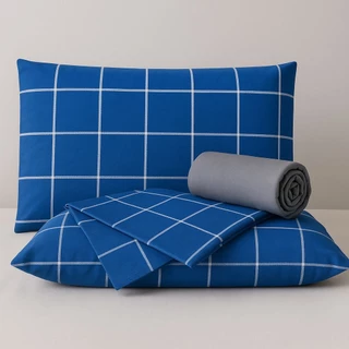 Jogo de Lençol Cama Queen 4 Peças - Percal 100% Algodão 160 Fios, Macio e Confortável