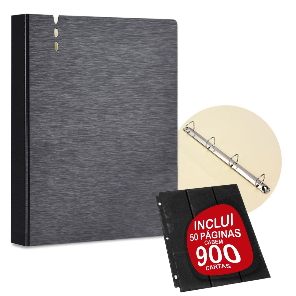 Álbum Fichário inclui 50 plásticos / páginas cabem 900 Cards Pokemon Magic Yugioh Marca Otug