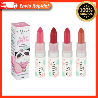 Batom Infantil Balão Vizzela Vegana 4g Hidratante - Lançamento Vizzela