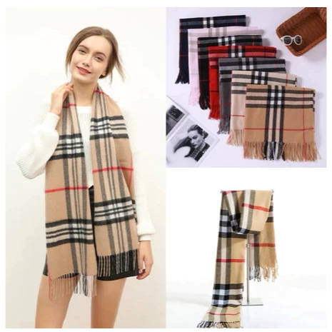 Cachecol Xadrez Feminino Lenço Pashmina Echarpe Masculino Unissex Para Frio Inverno