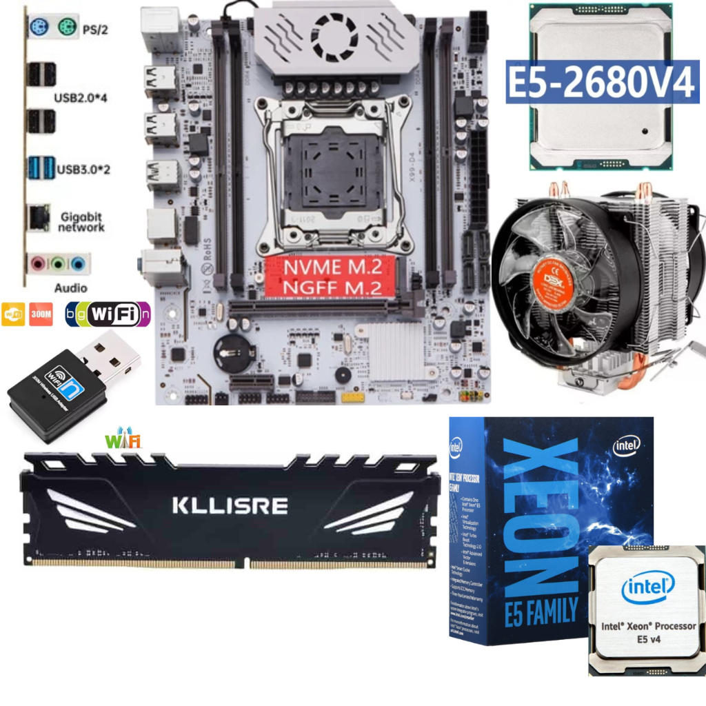 KIT PLACA MÃE INTEL XEON E5-2680 V4 14 núcleos e 28 threads + 16GB ...