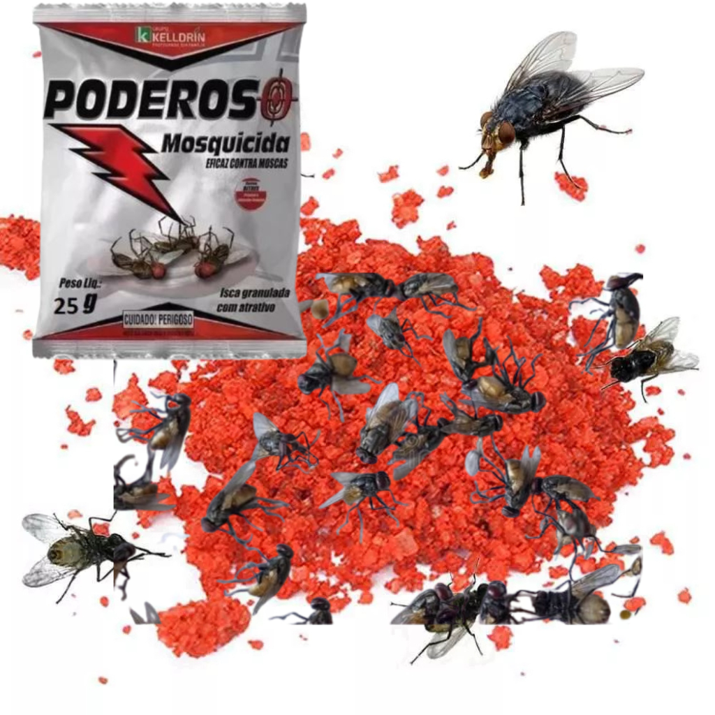 Mata Mosca Mosquicida Poderoso 25g Elimina Mosca Inseticida com ...