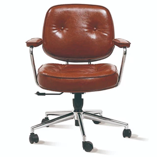Nova Cadeira Giratória Luxuosa de couro Diretor De Alto Luxo Lazer Retrô Conforto 91cm Marrom