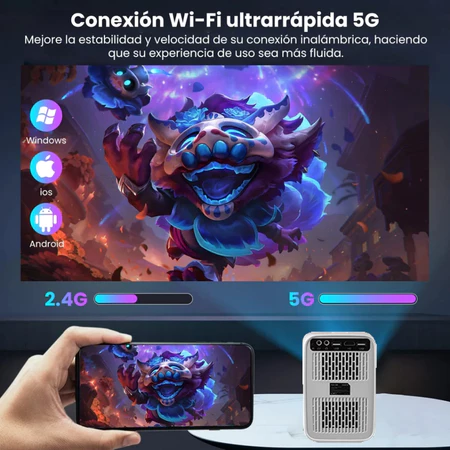 2025 Novo projetor 5G 4K HD 1080p Mobile TV B0X Xbox PS PC WiFi e Bluetooth G60 110 220