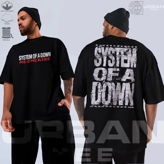 Camiseta Basica e OVERSIZED System Of Down Mezmerize Rock N Roll World Tour Unissex