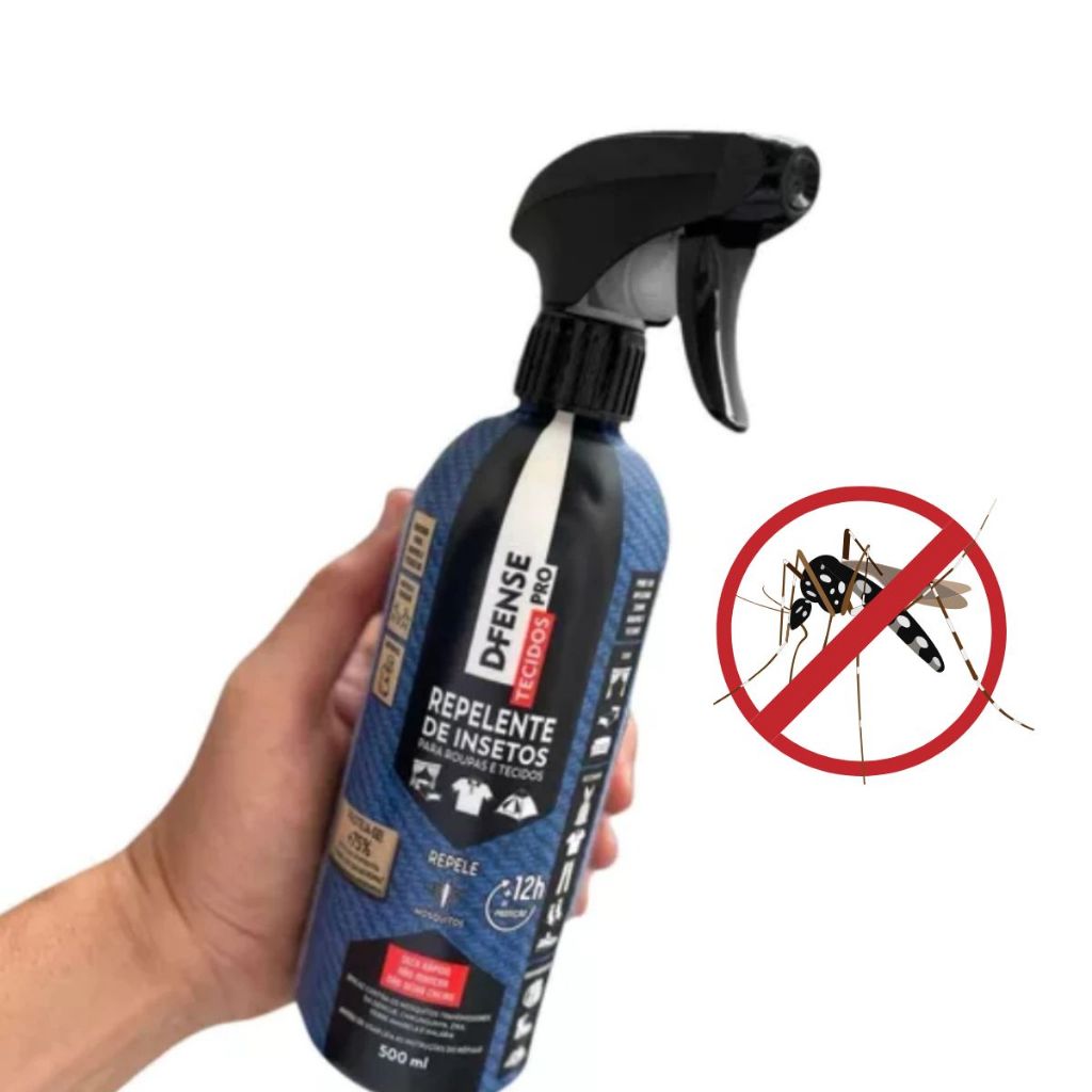 D-Fense Tecido 250ml Repelente para Roupa Proteção Contra Mosquitos Insetos Ácaros