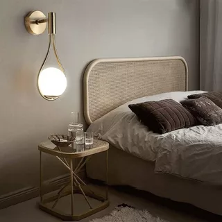 Arandela Gota Dourada com Globo Abajur Moderno Bivolt LED 3 cores