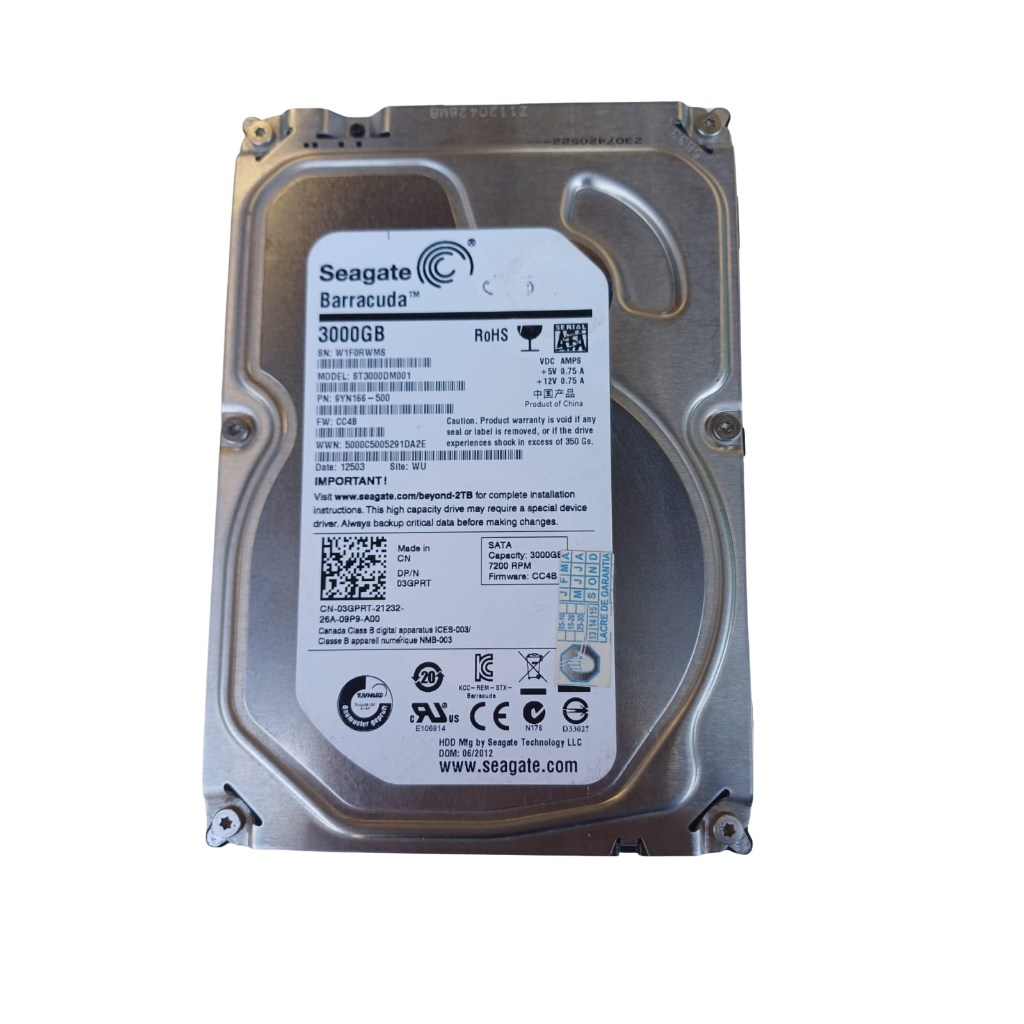 Disco Rígido Interno Seagate Barracuda 3TB ST3000DM001 | Shopee Brasil