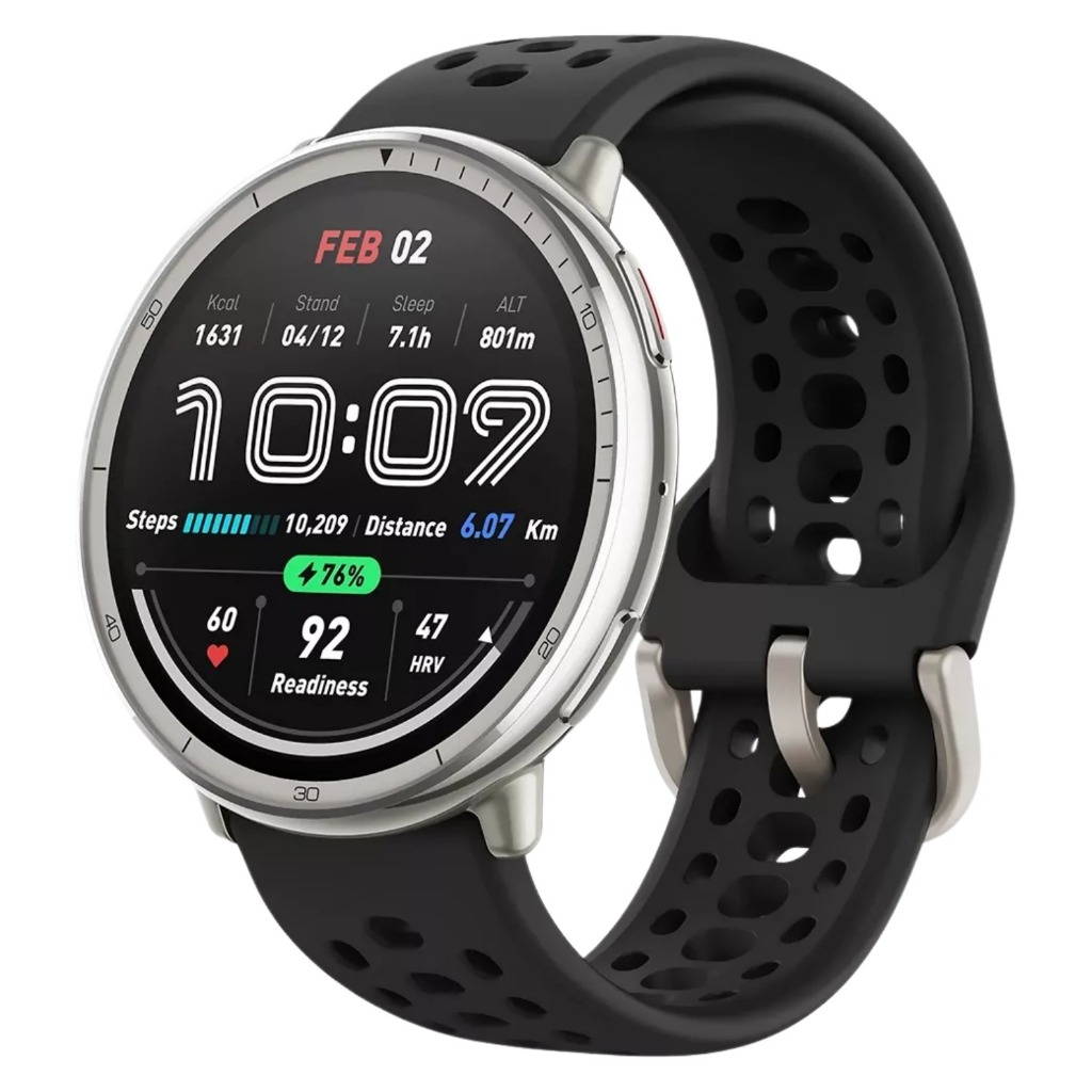 Smartwatch Amazfit Active 2 Round Preto com NFC 5ATM Tela AMOLED GPS Alexa Monitor Cardíaco SpO2