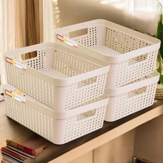 Kit 4 Cestos Organizadores 11 Litros Multiuso Cesto Grande em Plástico Resistente em Oferta na Shopee