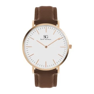 Relógio Masculino Marrom Saint Germain Bronx Rosé Gold 40mm - Fundo Branco