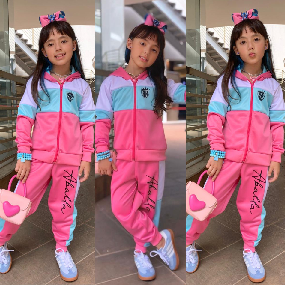 Conjunto de Frio Infantil Menina Agasalho de Inverno Blusa e Calça ...