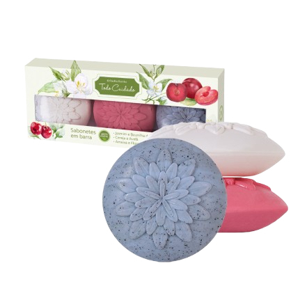 Caixa de Sabonete Com 4 Fragrâncias 100% Vegetal Abelha Rainha
