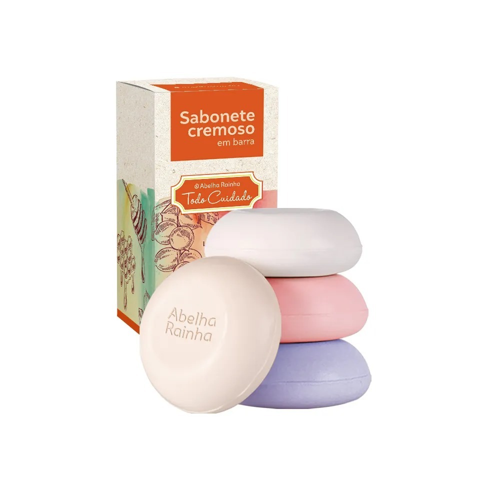 Caixa de Sabonete Com 4 Fragrâncias 100% Vegetal Abelha Rainha