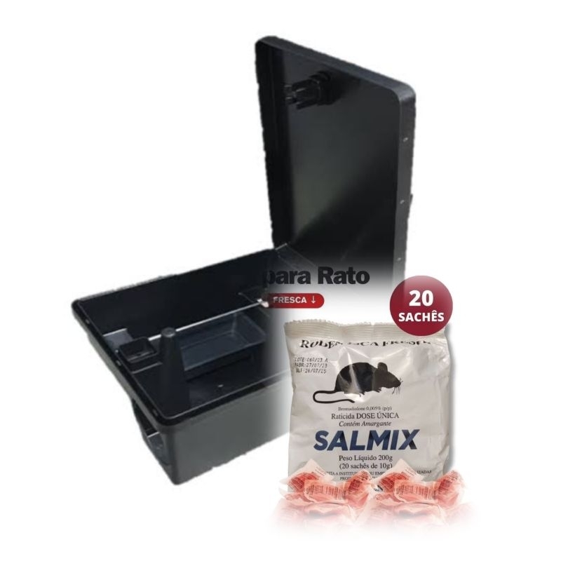 Kit 2 Porta Isca e 1 Pacotinho de isca de Rato da SALMIX | Shopee Brasil