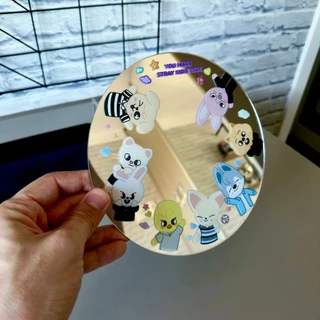 Espelho Decorativo Stray Kids de Acrílico Espelhado de Parede Personagens K-pop Fofos