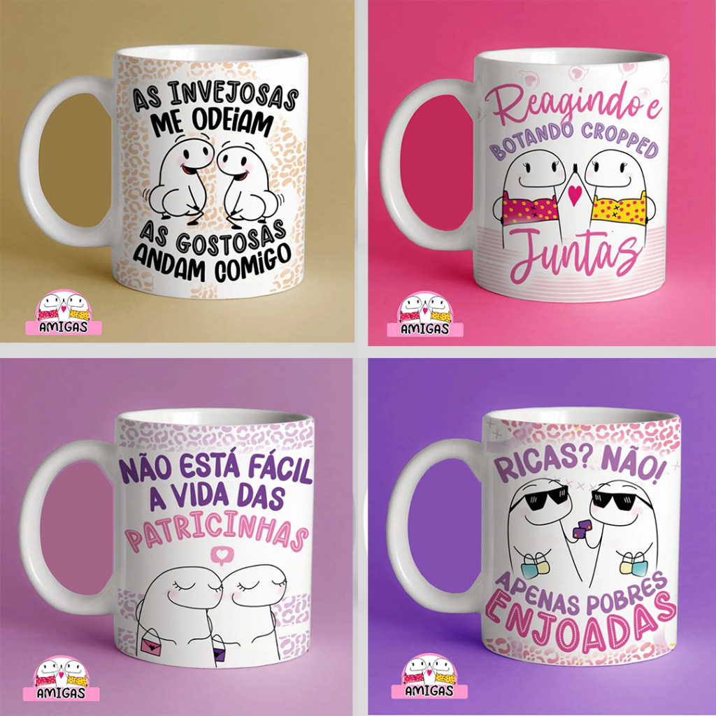 Canecas Personalizada para amigas com frases divertidas 325ml | Shopee ...