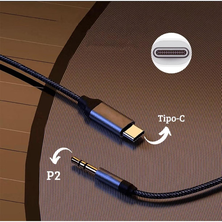 Cabo Auxiliar P2 x Tipo C Android x Lightning iPhone – Áudio de Alta Qualidade