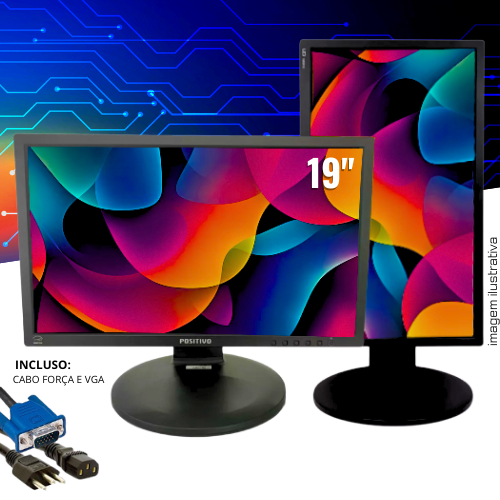 Monitor Positivo/Infoway/AOC ou Lenovo19eb13p-b 19 Preto 100v/240v ...