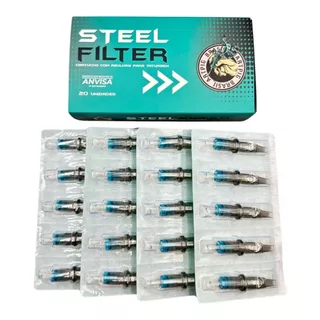 20un Caixa de cartucho tatuagem Steel Filter Profissional varias medidas