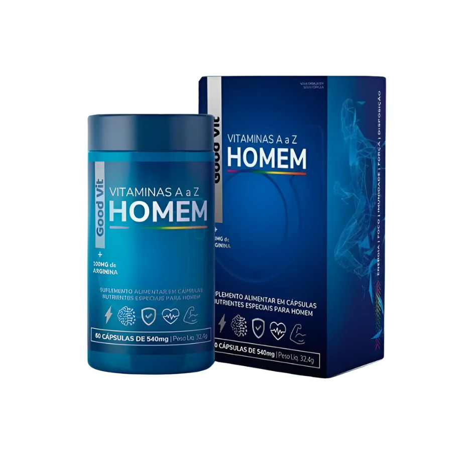 Polivitamínico Homem Good Vit 60 Cáps - Arginina para Energia e ...
